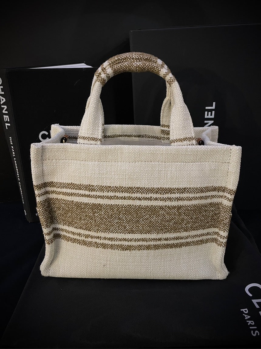 Luxury CELINE Canvas Tote Bag Brand New with Long Strap - Beige