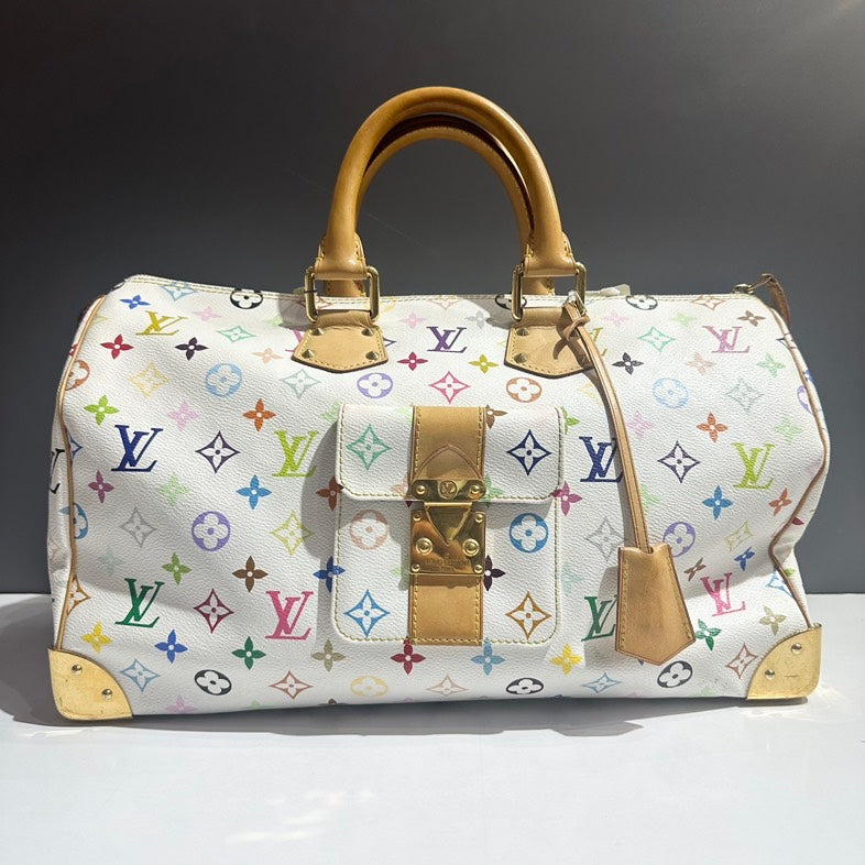 Louis Vuitton Multicolor Monogram White Satchel Bag