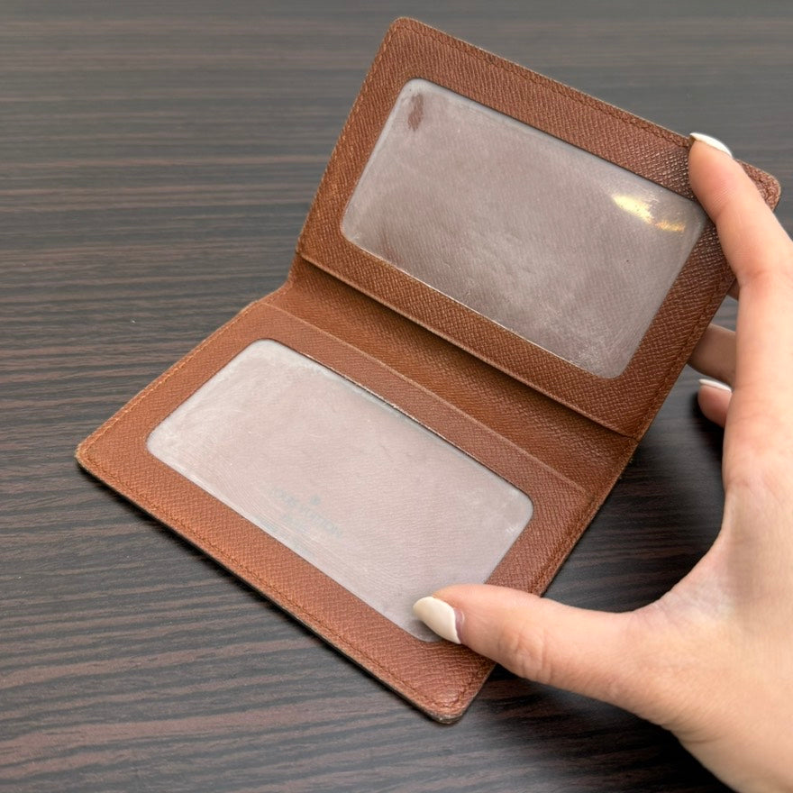 Louis Vuitton Monogram Card Case Brown Leather FM0293