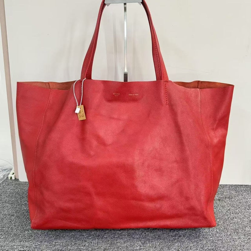 Luxury CELINE  Red Leather Tote Bag SJZ2-26