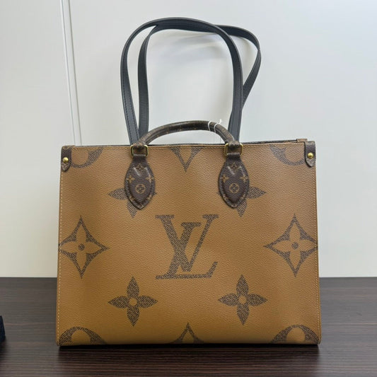 Louis Vuitton On The Go MM 2way Bag FM6113 Brown Tote