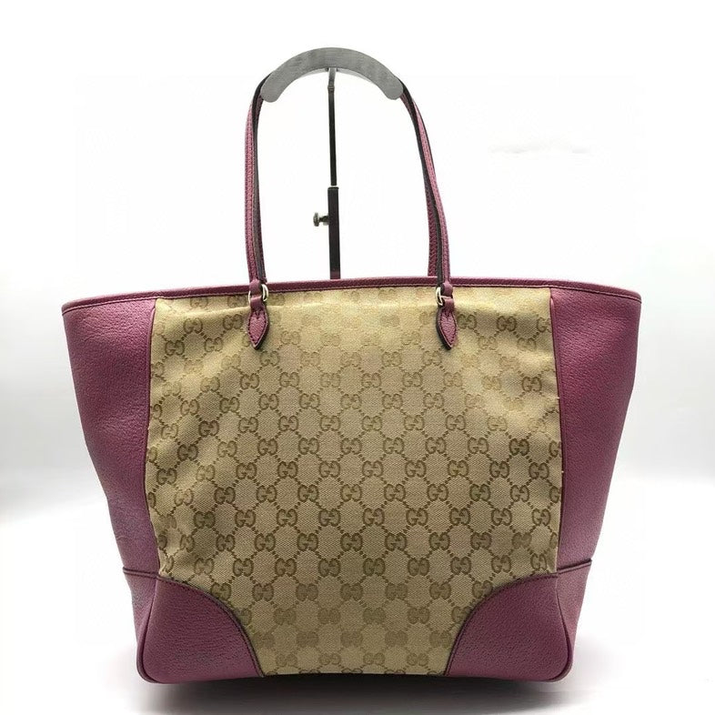 Gucci   GG Canvas Pink Leather Tote Bag CC0150