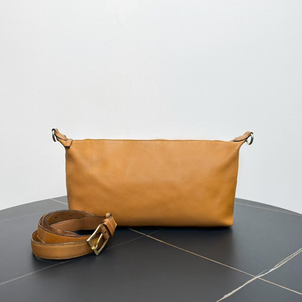 Luxury CELINE  Tan Leather Shoulder Bag