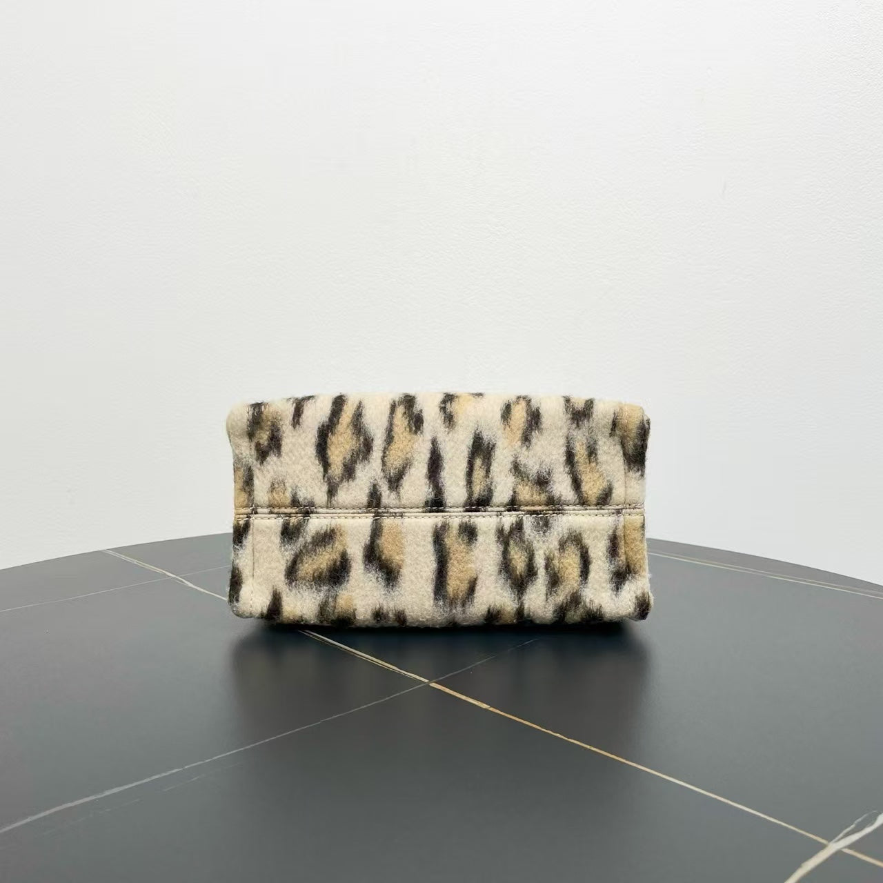 Luxury CELINE Triomphe Two-Way Bag Beige Faux Fur Shoulder Bag