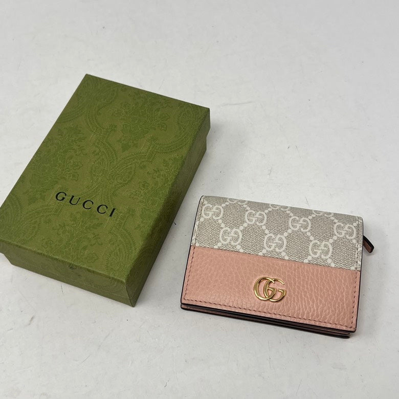 Gucci   Leather Wallet AF412 Beige & Pink Wallet
