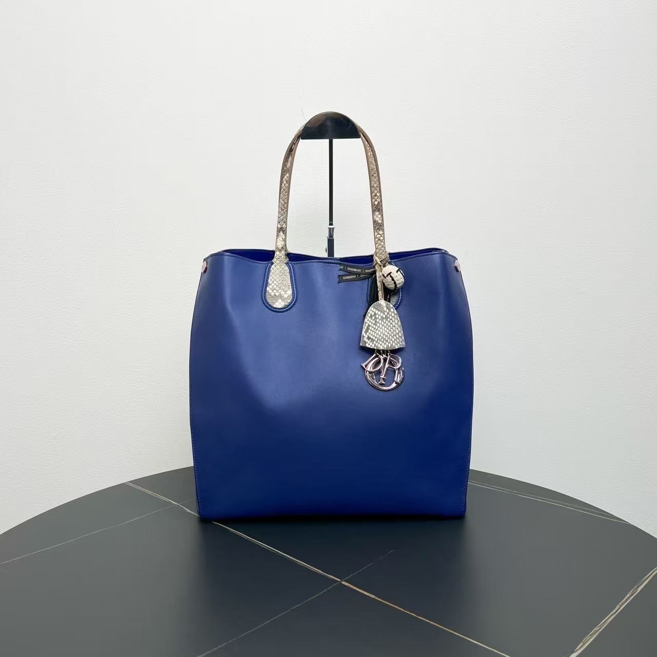 Dior Blue Leather Tote Bag -  Designer Handbag