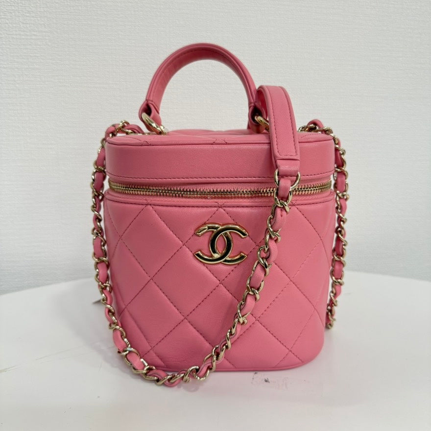 Chanel Calfskin Vanity 2way Bag FM6003 Pink Shoulder Bag