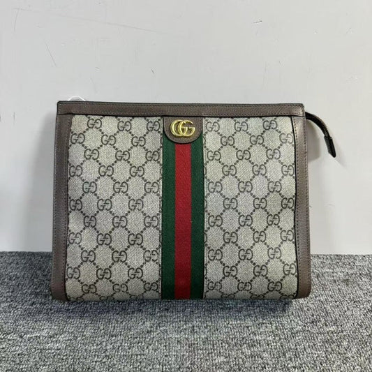 Gucci Ophidia GG Supreme Canvas Beige Clutch