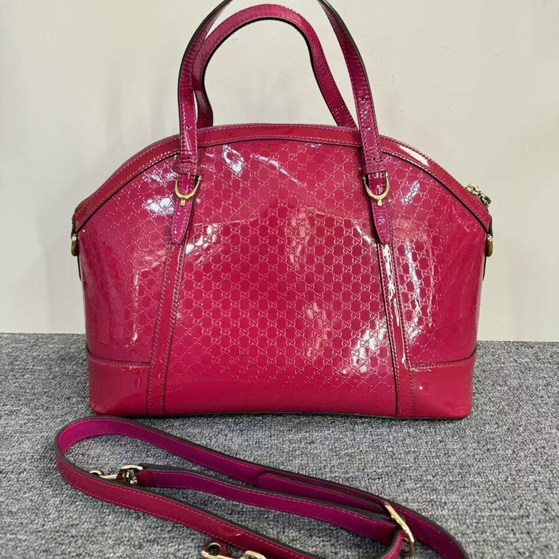 Gucci   Two-Way Pink Leather Satchel Bag