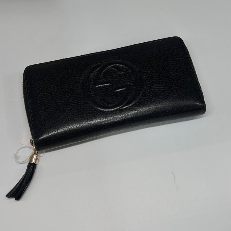 Gucci   Leather Long Wallet 487 Black