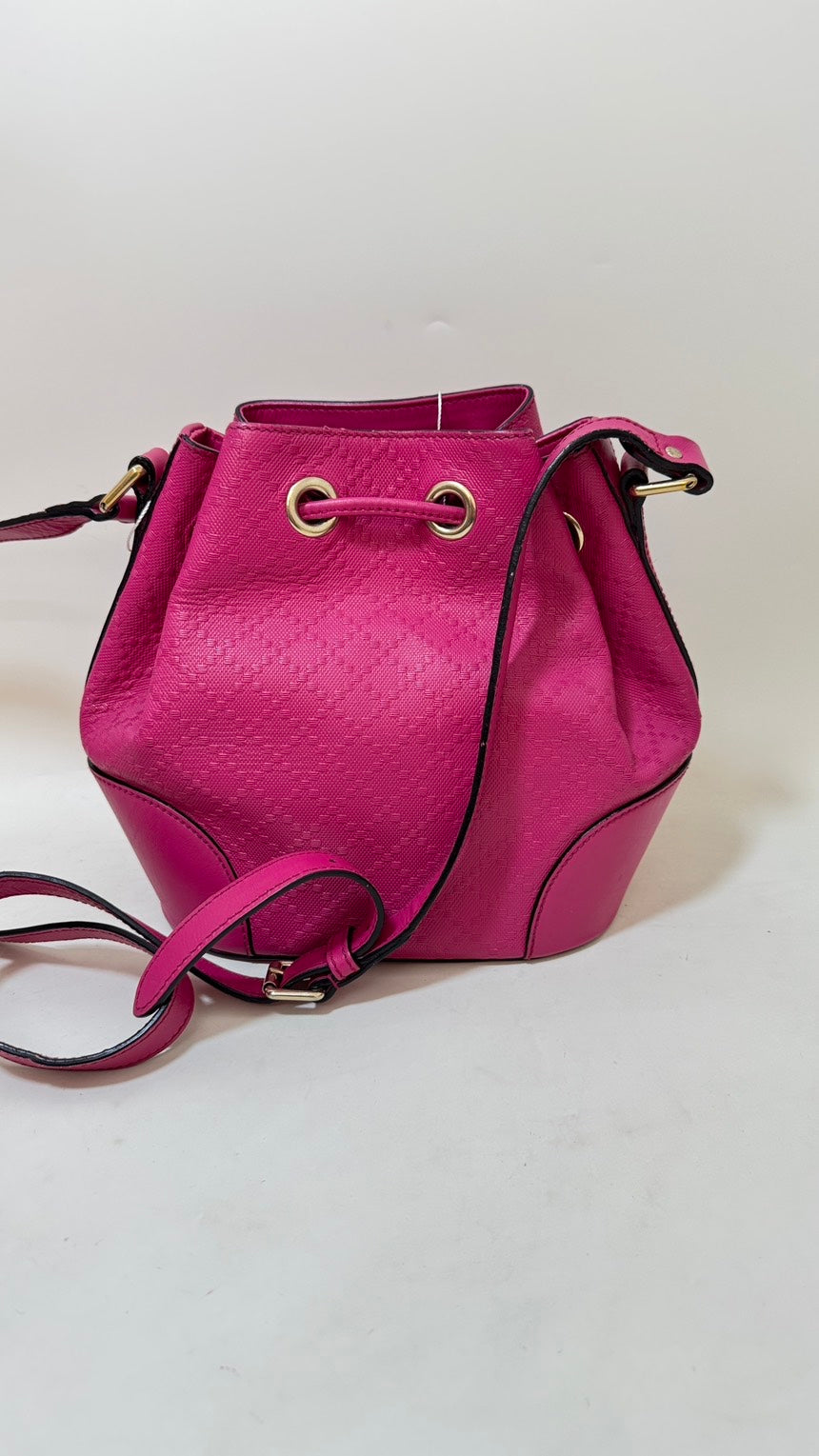 Gucci   Pink Monogram Bucket Bag