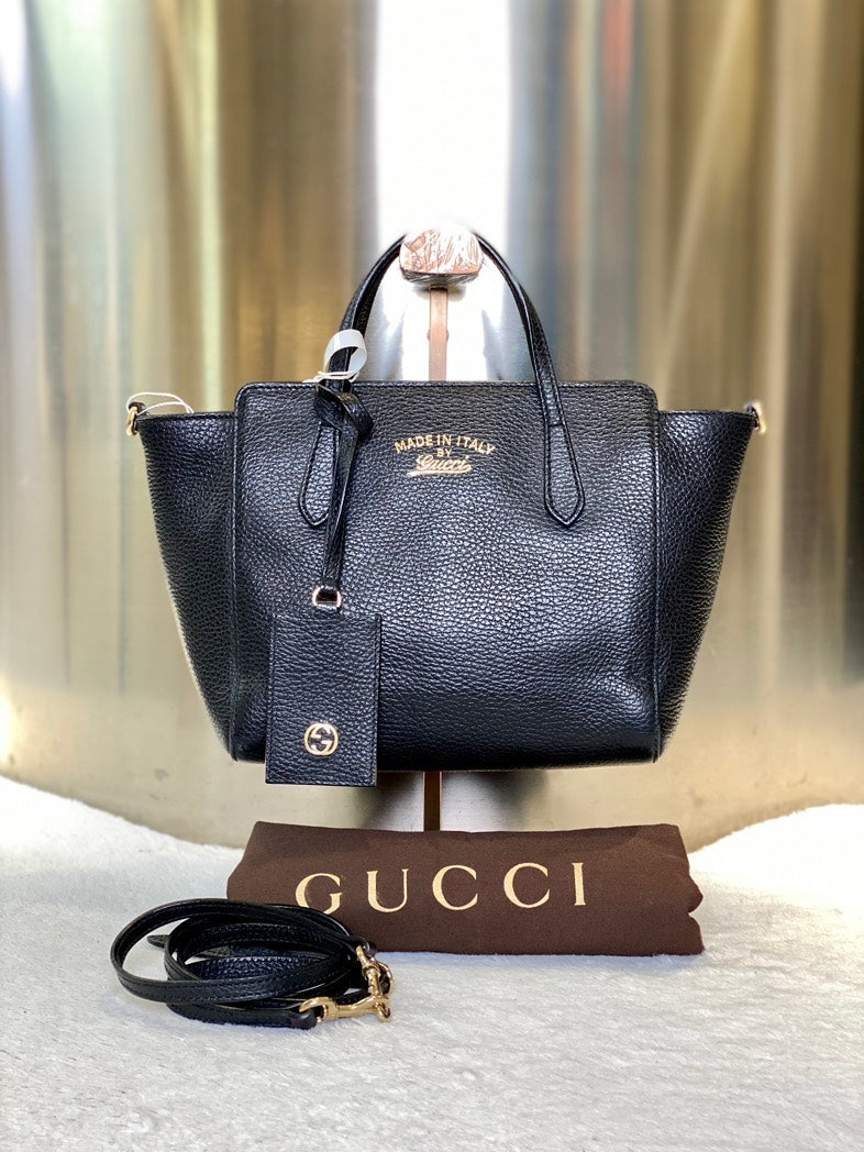 Gucci   7552 Black Leather Tote Bag