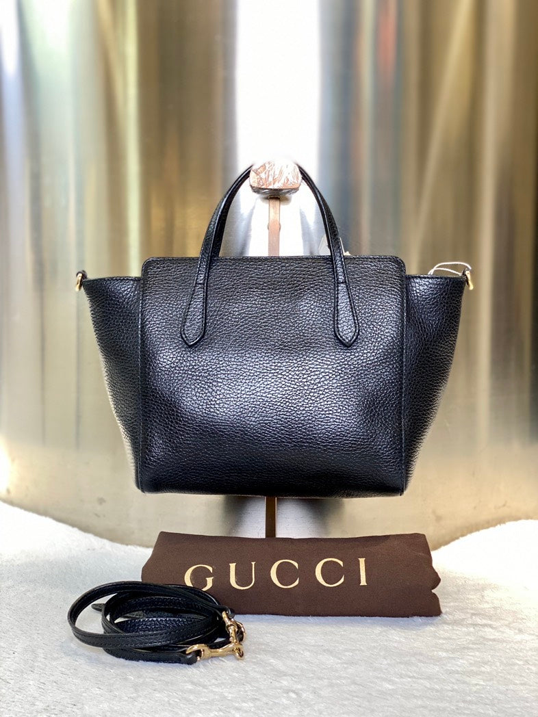 Gucci   7552 Black Leather Tote Bag