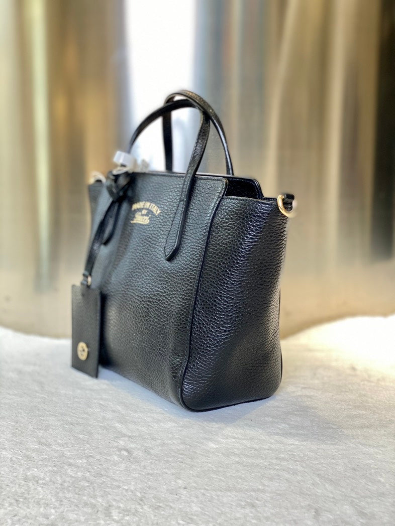Gucci   7552 Black Leather Tote Bag
