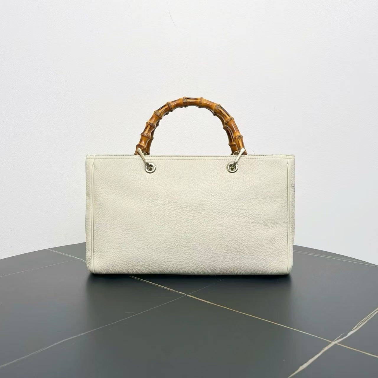 Gucci   Bamboo Two-Way Bag Off-White Top Handle