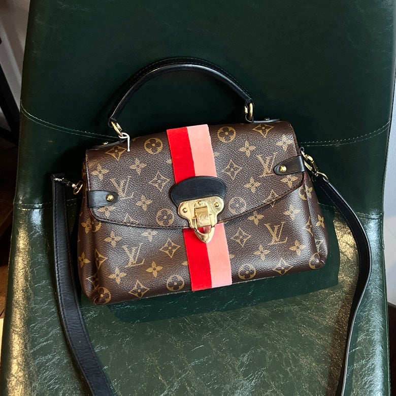 Louis Vuitton Monogram 2way Brown Leather Handbag AF628
