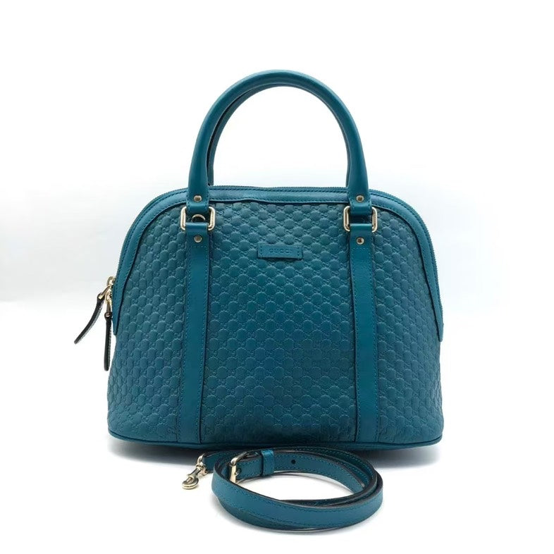 Gucci   Two-Way Bag Lyw1340 in Teal Leather Shoulder Bag