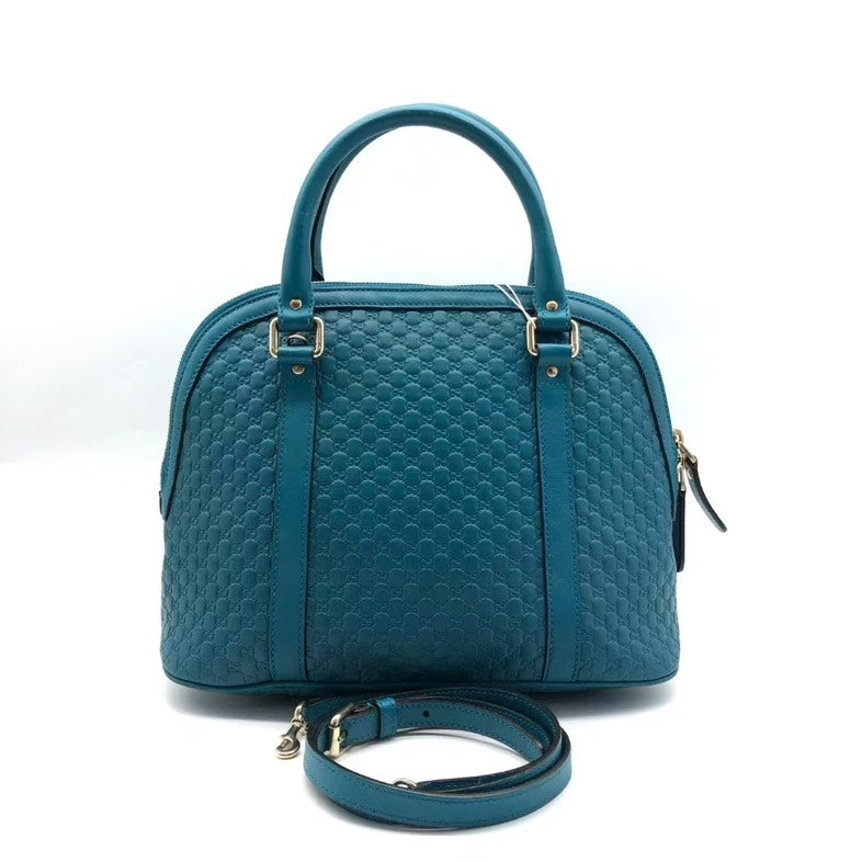 Gucci   Two-Way Bag Lyw1340 in Teal Leather Shoulder Bag