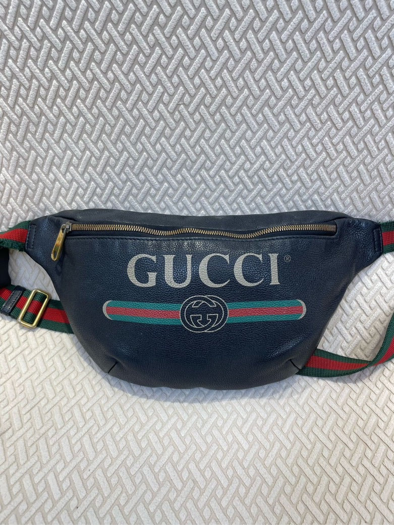Gucci   Blue Leather Bumbag Belt Bag