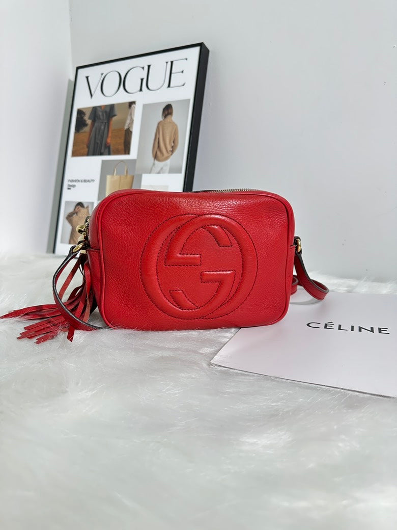 Gucci Soho Camera Bag in Red Leather -   Crossbody