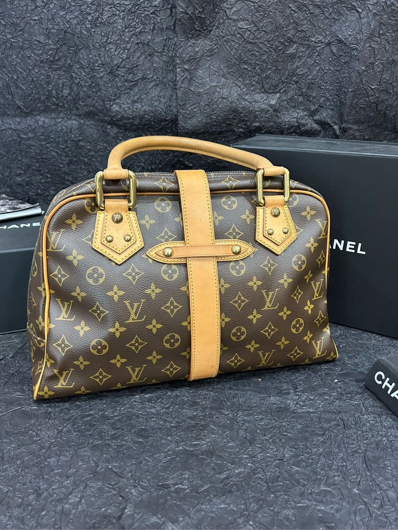 Louis Vuitton Monogram Runway Manhattan Handbag Brown Satchel 39cm×25cm