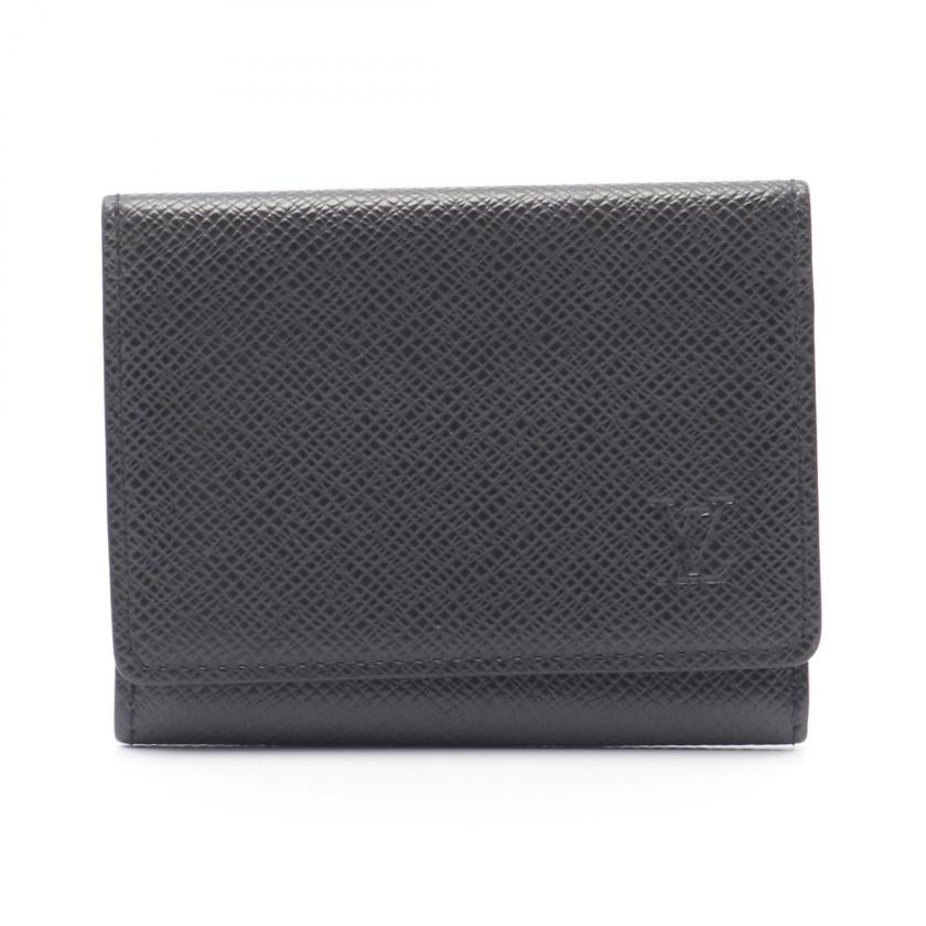 LOUIS VUITTON Amberop Cult De Visit Taiga Ardoise Card Case Name Card Holder Leather Black 977774