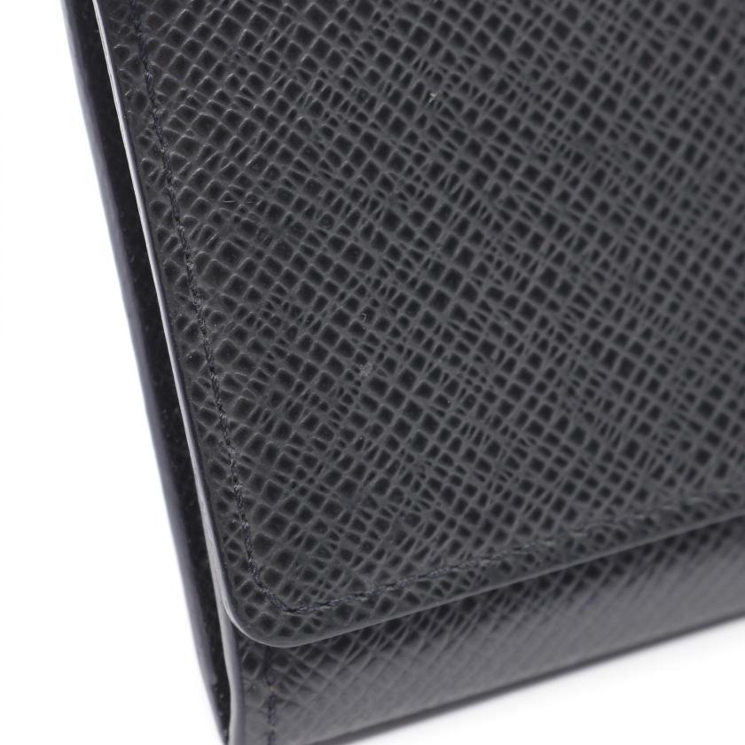 LOUIS VUITTON Amberop Cult De Visit Taiga Ardoise Card Case Name Card Holder Leather Black 977774