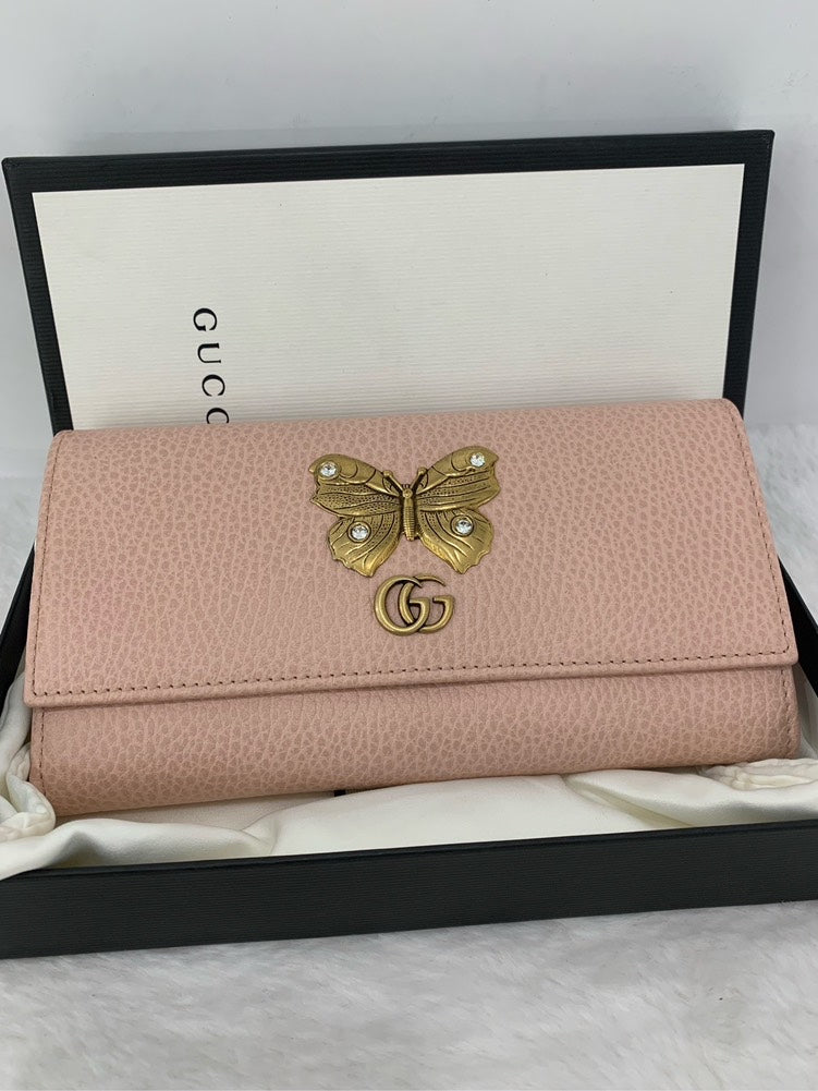 Gucci  GG Marmont Pink Leather Wallet