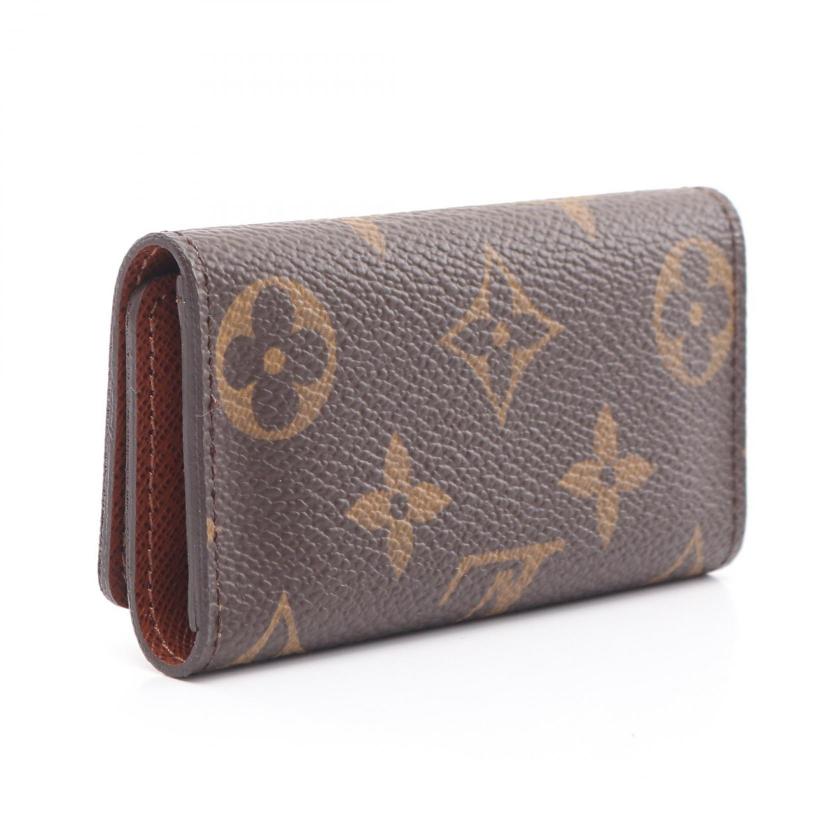 LOUIS VUITTON Multicle 4 Monogram 4 Ring Chain Key Case PVC Brown - A