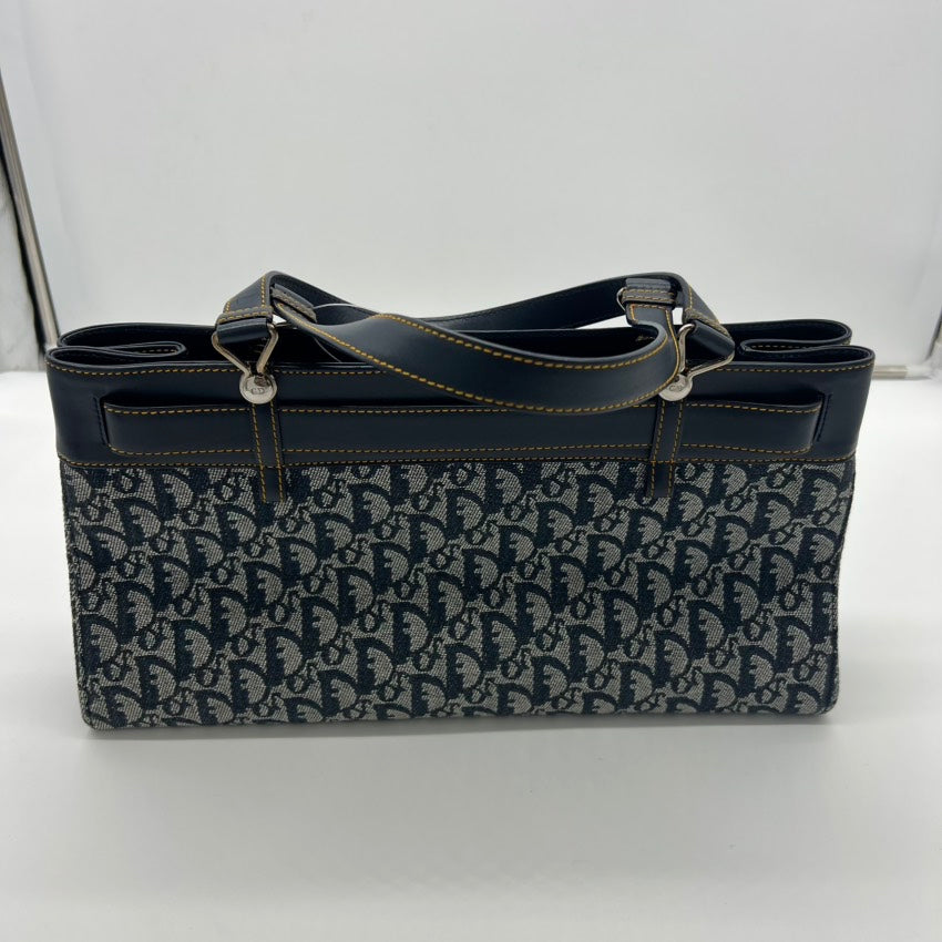 Dior   A8028 Navy Canvas Shoulder Bag