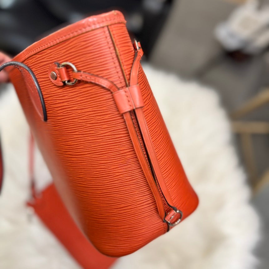 Louis Vuitton Epi Neverfull PM Orange Tote Bag