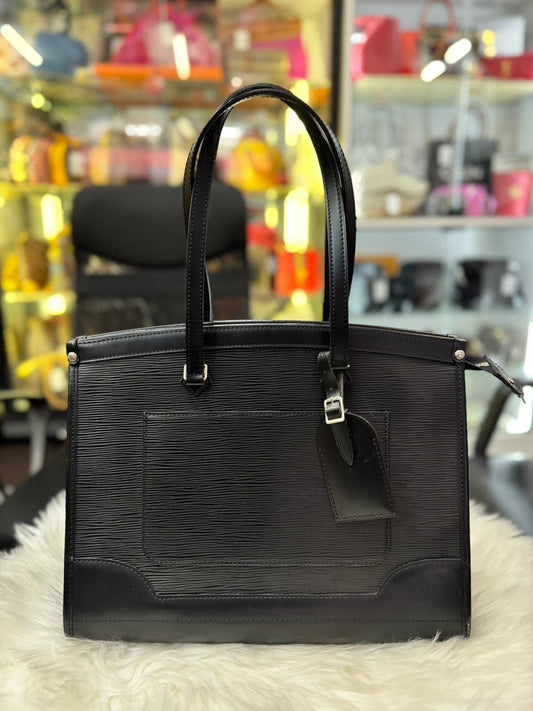 Louis Vuitton EPI Madeleine GM Black Leather Tote
