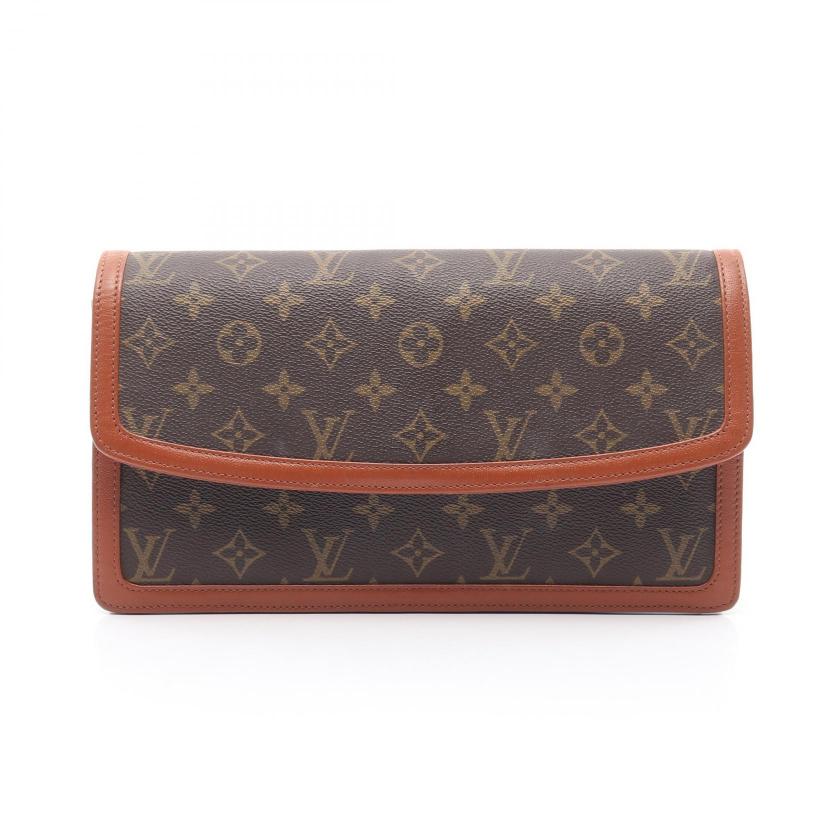 LOUIS VUITTON Pochette Dame GM Monogram Clutch Bag Brown - A