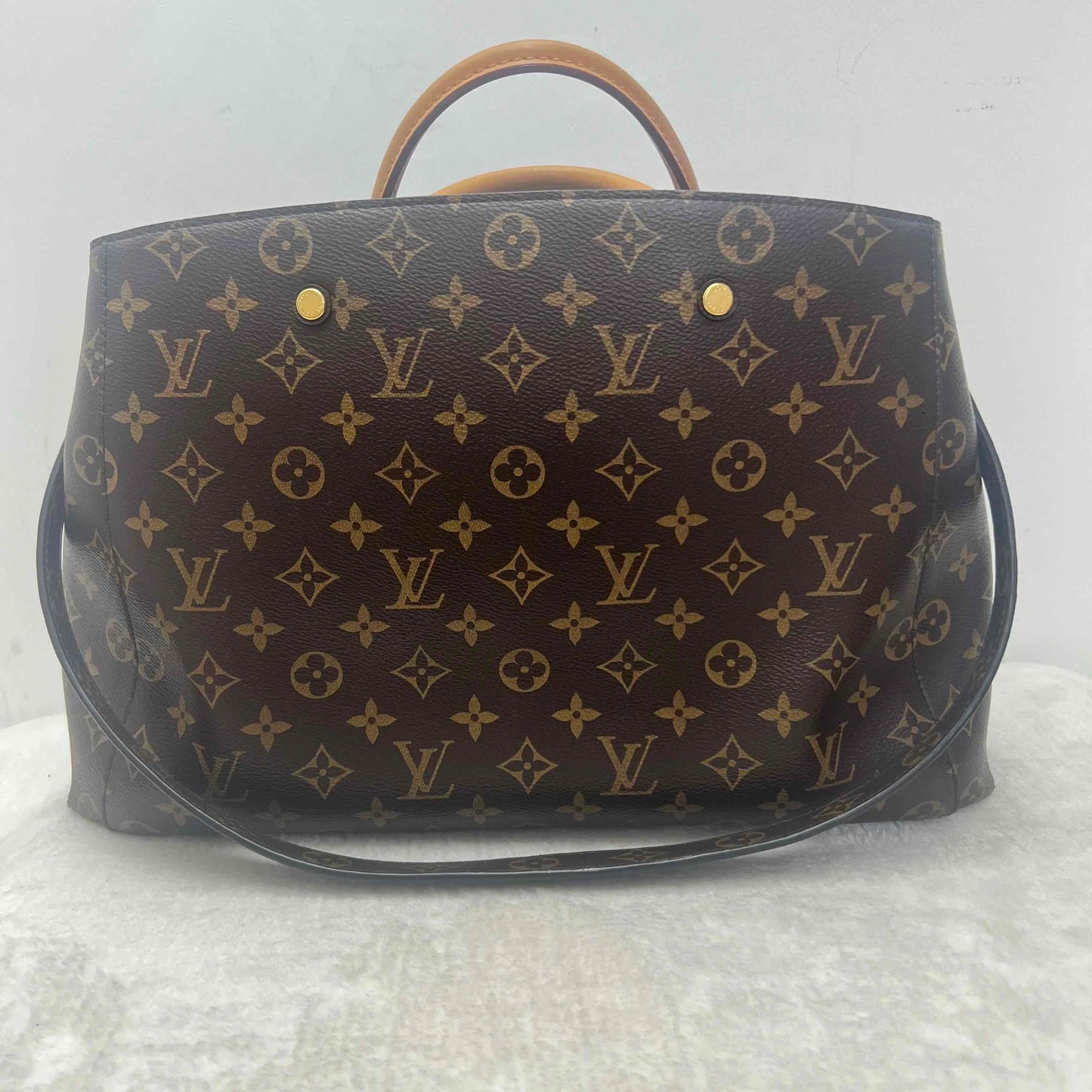TT!  Louis Vuitton BJ1101504065 Montaigne Brown Monogram Shoulder Bag