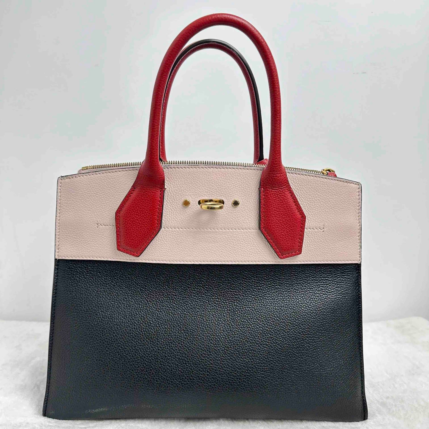 Louis Vuitton City Steamer Light Pink Black Cowhide Handbag BJ1101804058