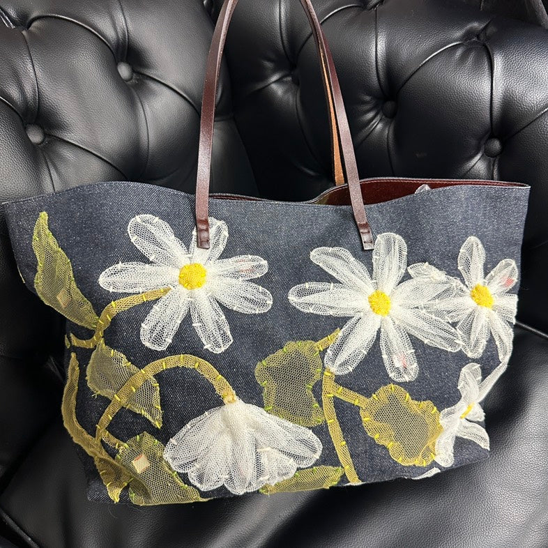 Fendi  Denim FVN Tote Bag Blue