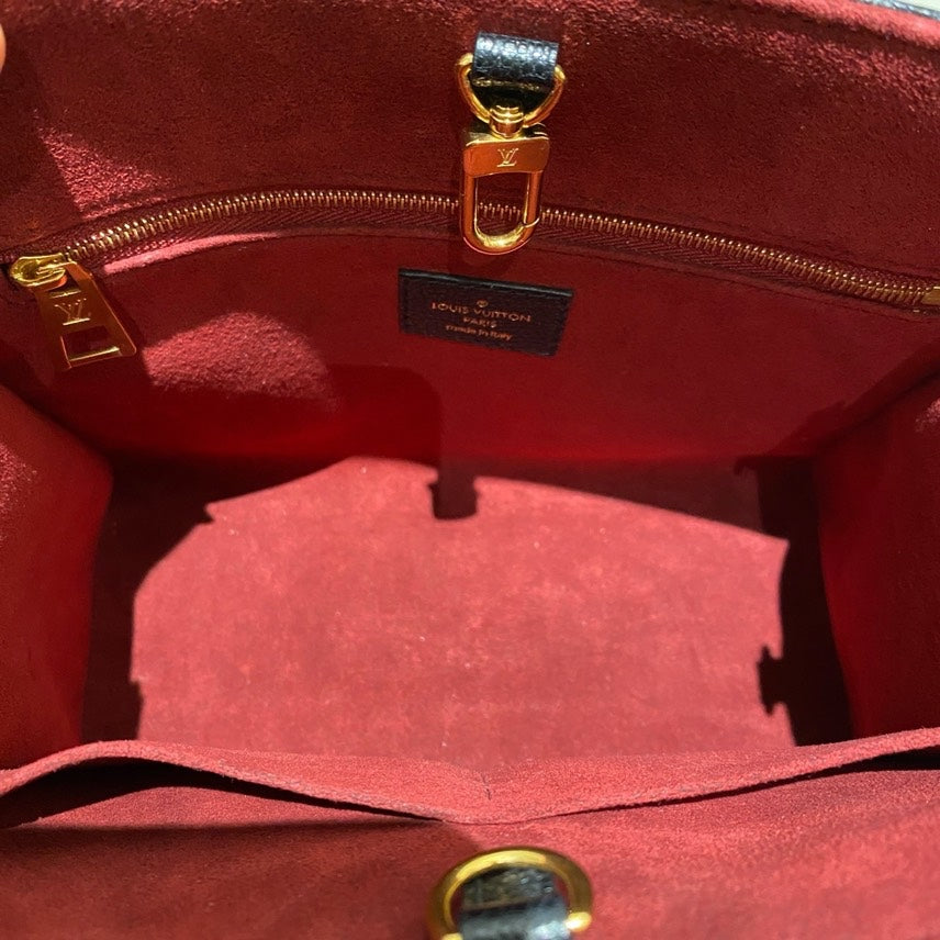 Louis Vuitton On the Go Small Tote Black Leather Bag