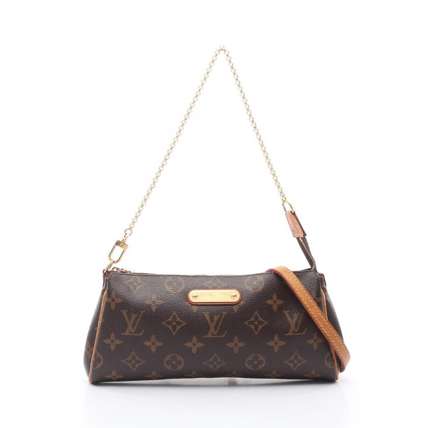 LOUIS VUITTON Eva monogram chain shoulder bag PVC leather Brown 2WAY 2104102367783