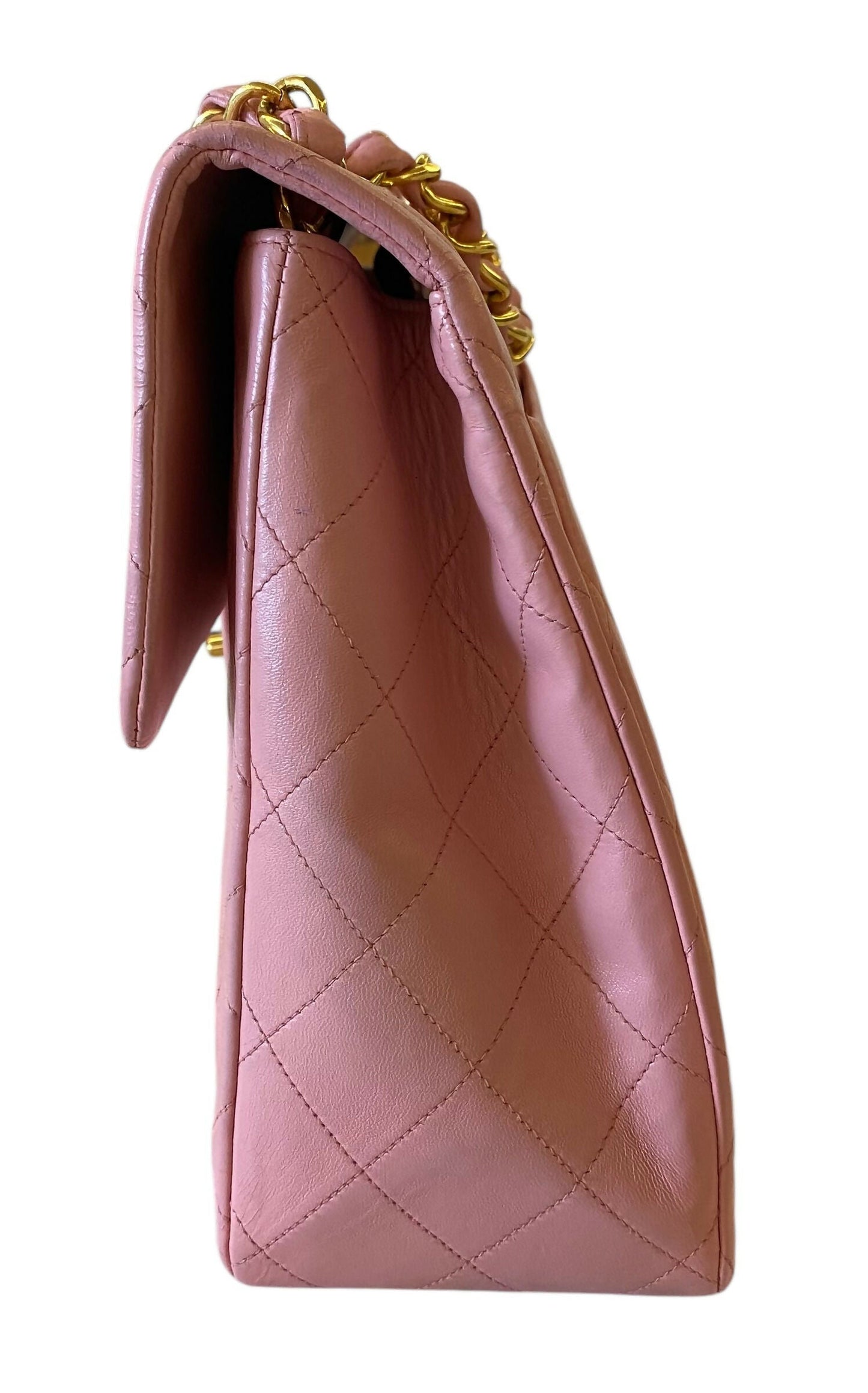 Chanel  90s Barbie Pink Lambskin Maxi 24K Gold Hardware