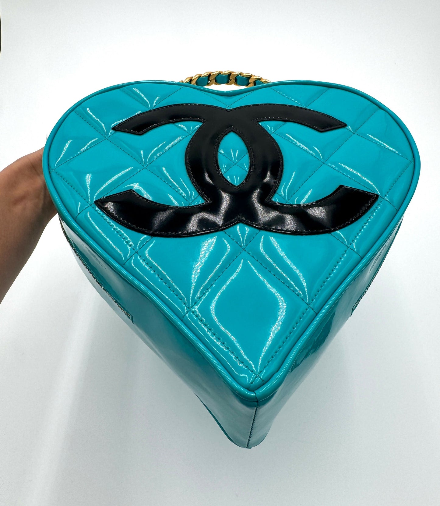 Chanel 1995  Barbie Blue & Black Heart Vanity Bag