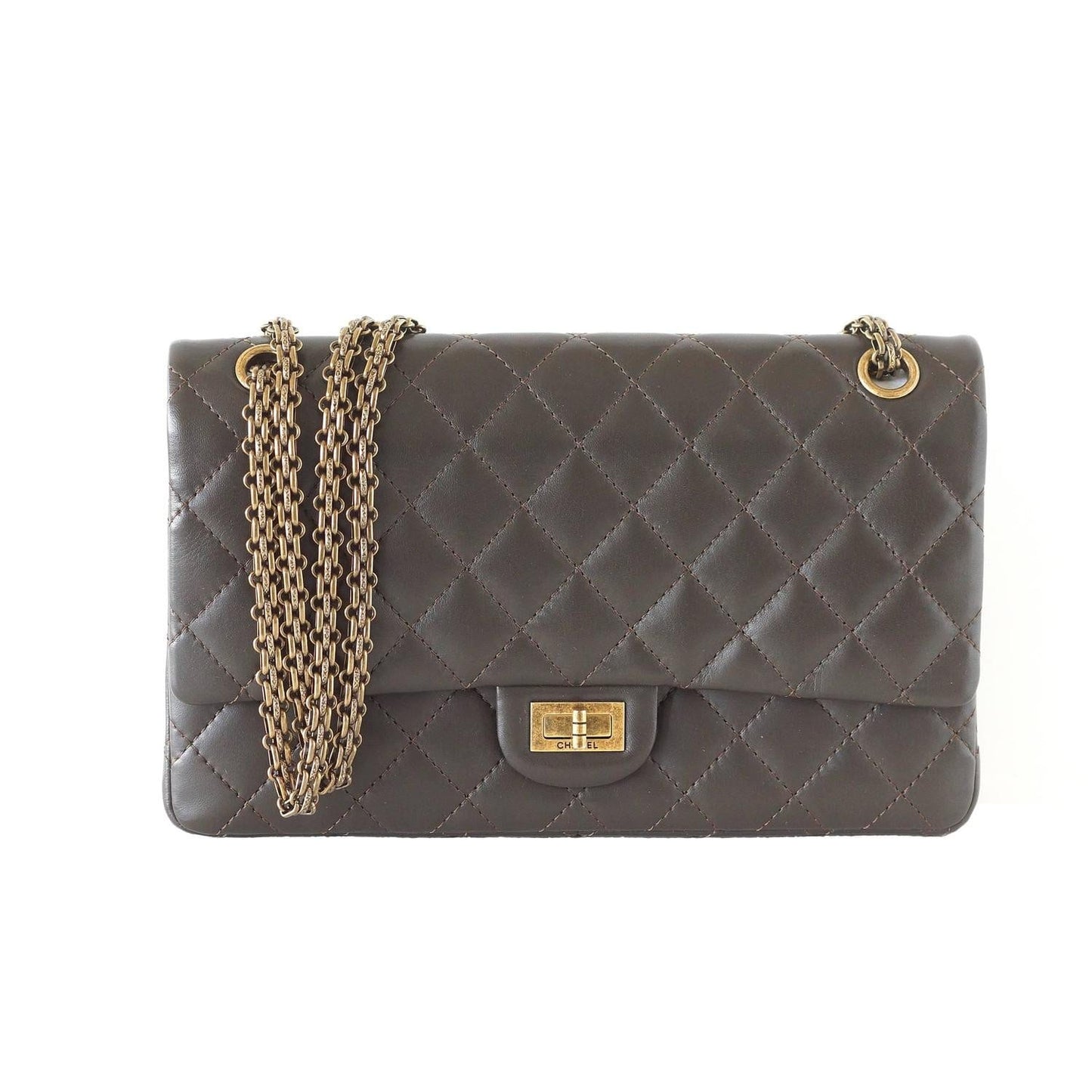 Chanel Bag 2.55 Medium Classic Double Flap Dark Olive Khaki New