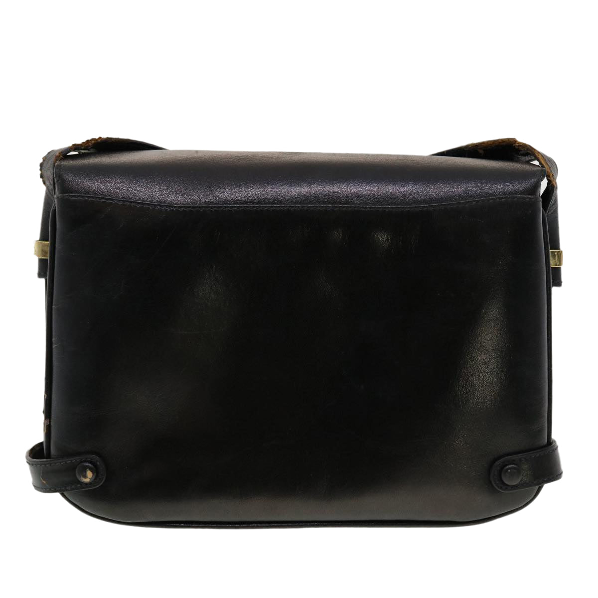Luxury CELINE Horse Carriage Shoulder Bag Leather Black  rd4883