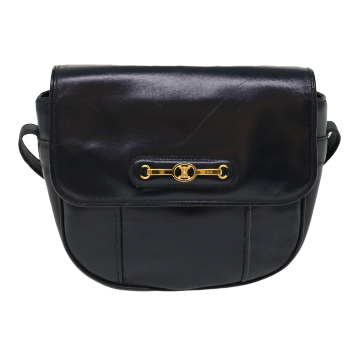 Luxury CELINE Shoulder Bag Leather Navy  rd5176