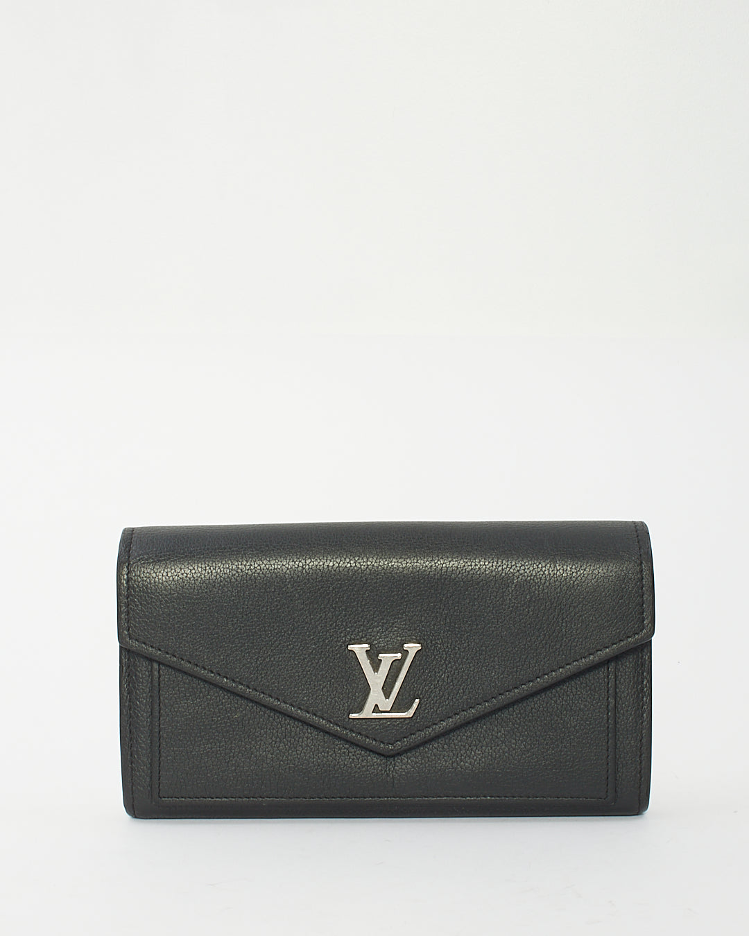 Louis Vuitton Black Leather My Lock Me Long Wallet