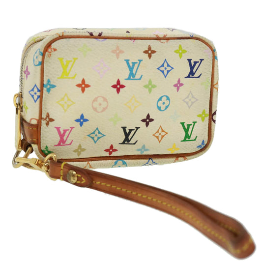 LOUIS VUITTON Monogram Multicolor Trousse Wapity Pouch White M58033 Auth rh288