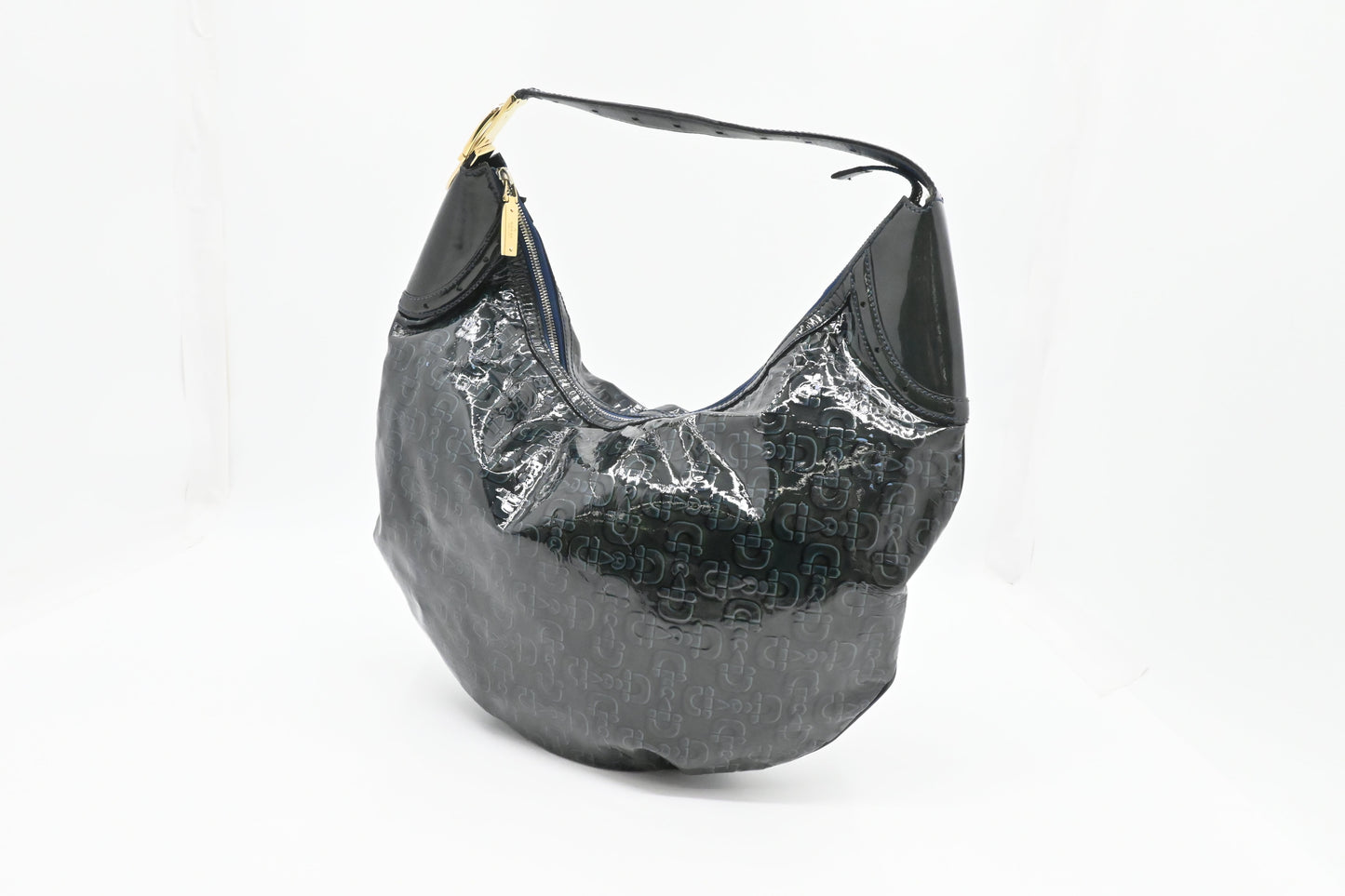 Gucci Hobo Bag in Dark Blue Horsebit Patent Leather