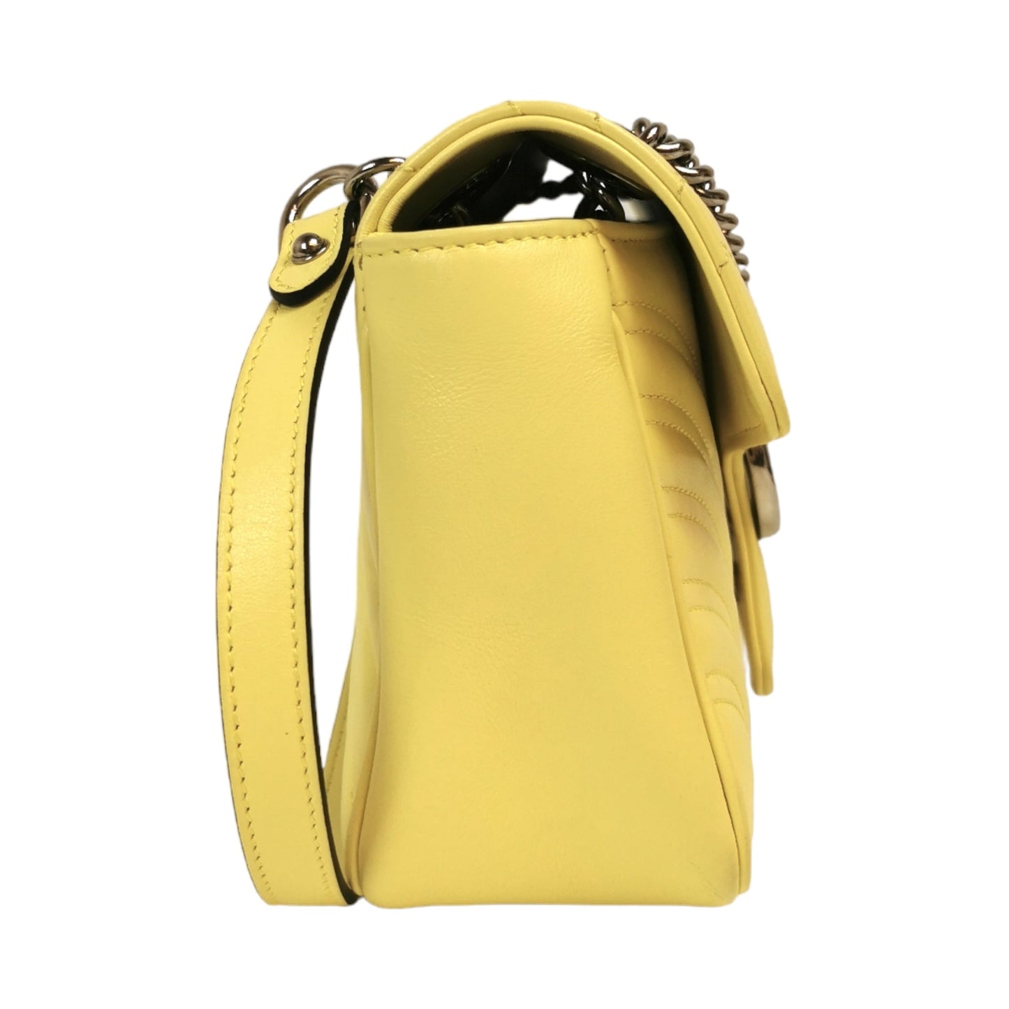 Gucci GG Marmont Yellow Leather Quilted Crossbody
