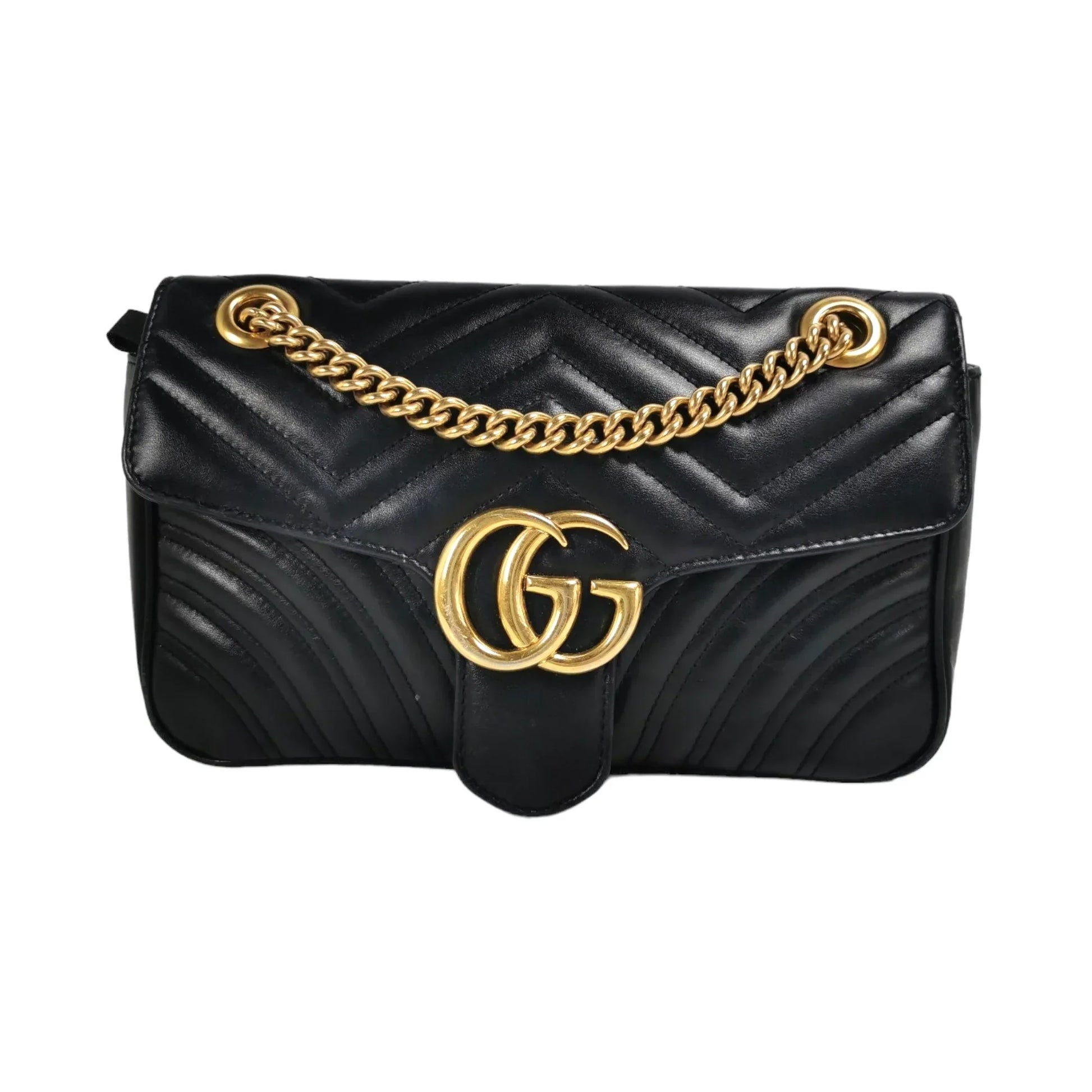 Gucci GG Marmont Black Leather Quilted Crossbody Style 1