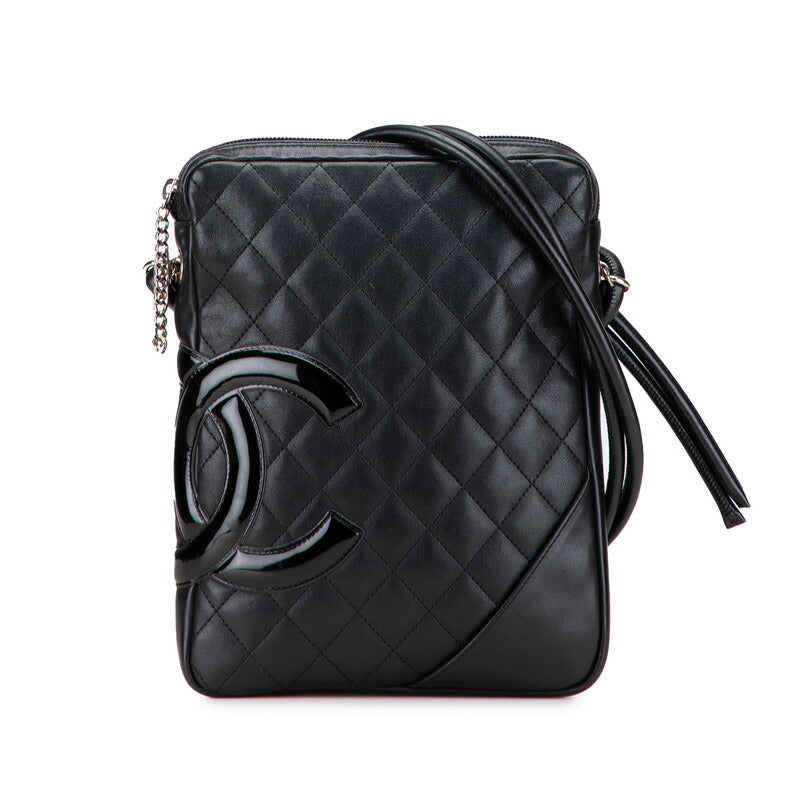 Chanel Cambon Line Calfskin Patent Leather Shoulder Bag