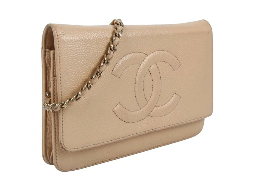 WOMENS DESIGNER Chanel Timeless Wallet on Chain BEIGE